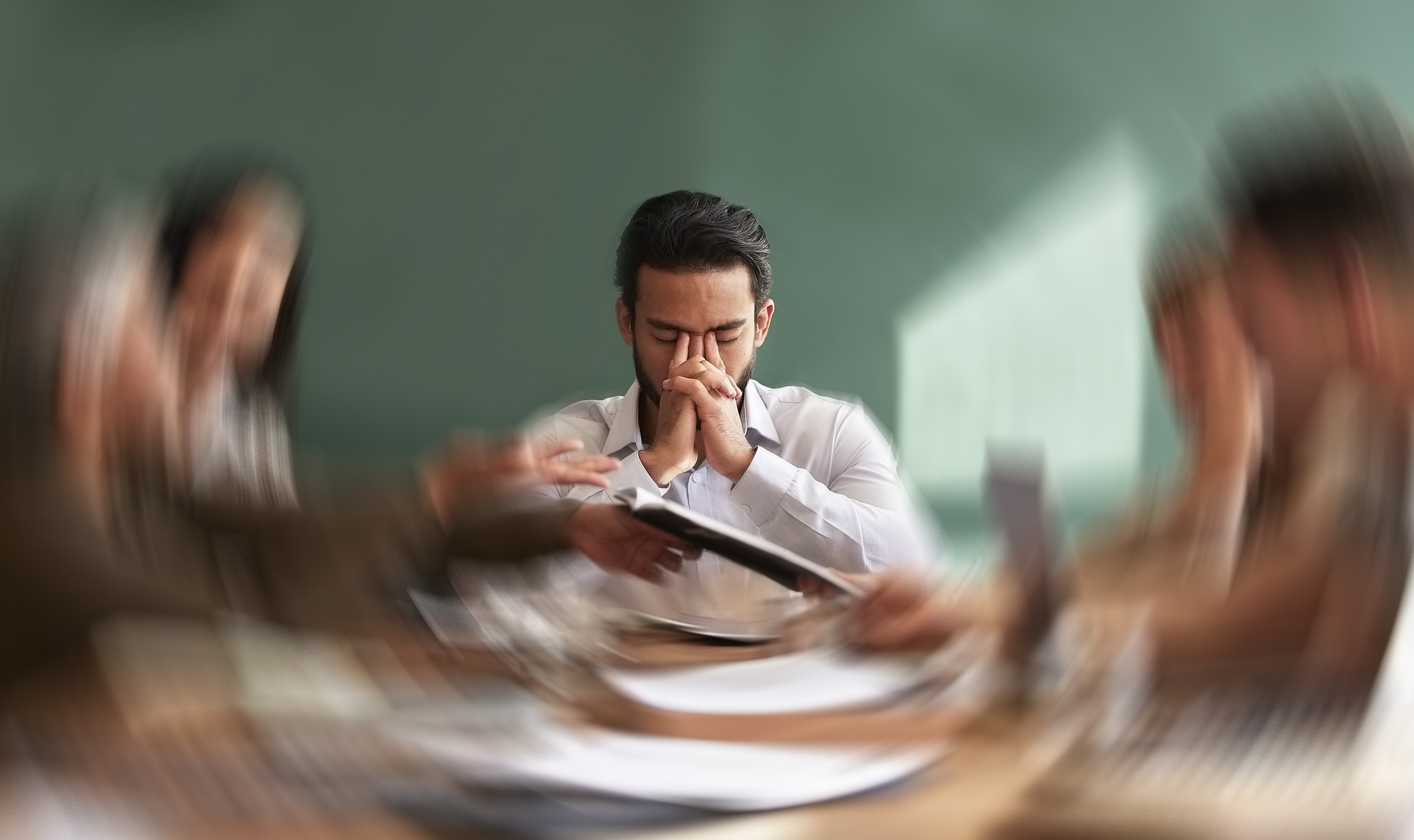 person trying to manage stress
