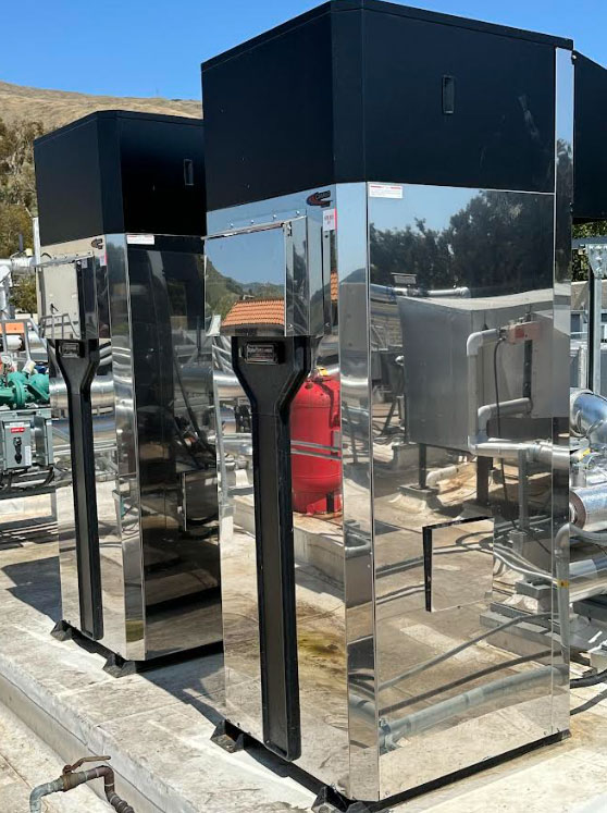 French Hospital Medical Center Honored for Environmental Leadership with National Practice Greenhealth Award French Hospital Medical Center's rooftop water heaters.